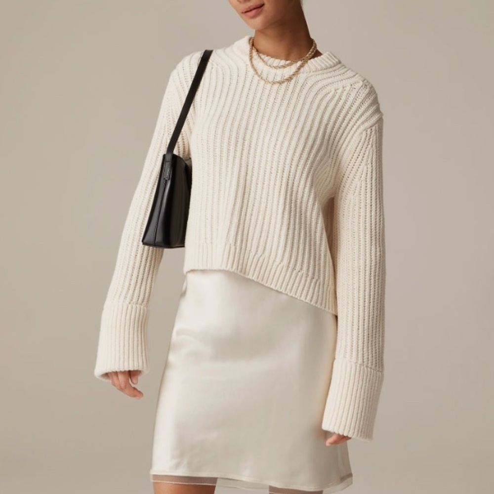 J Crew heritage cotton fisherman crewneck sweater